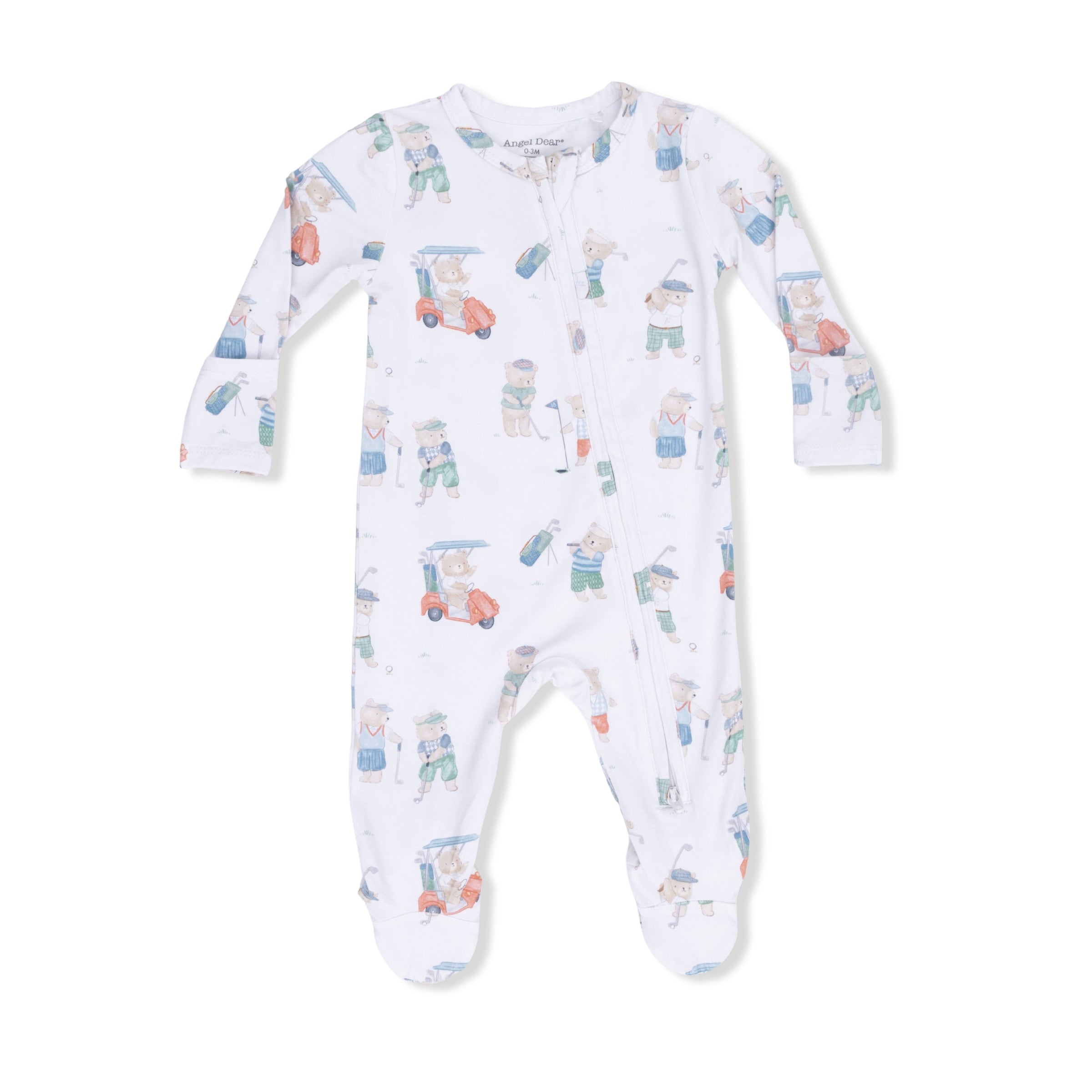 Angel Dear Golfing Teddy Bears 2-Way Zipper Footie