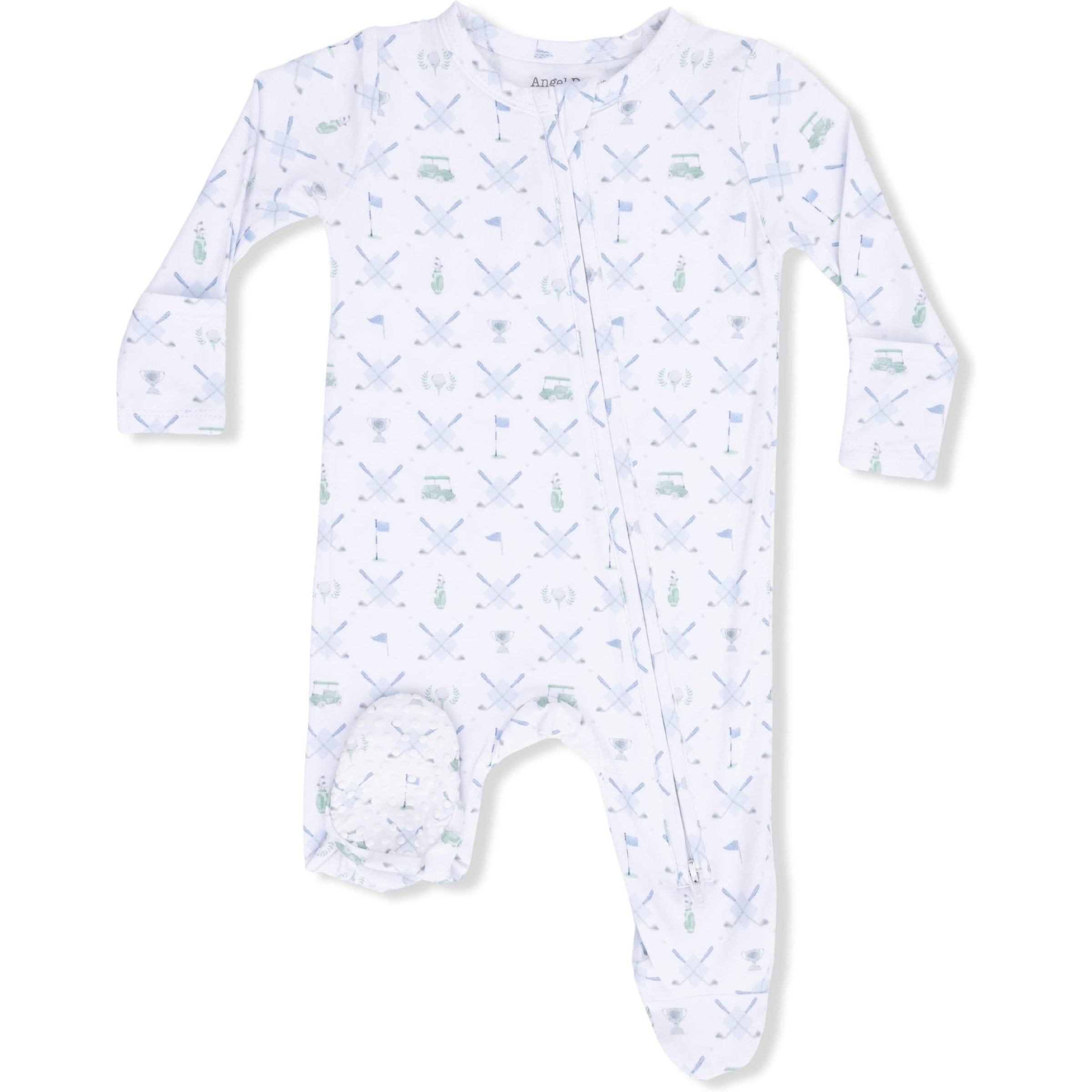 Angel Dear Golf Trellis Blue 2-Way Zipper Footie