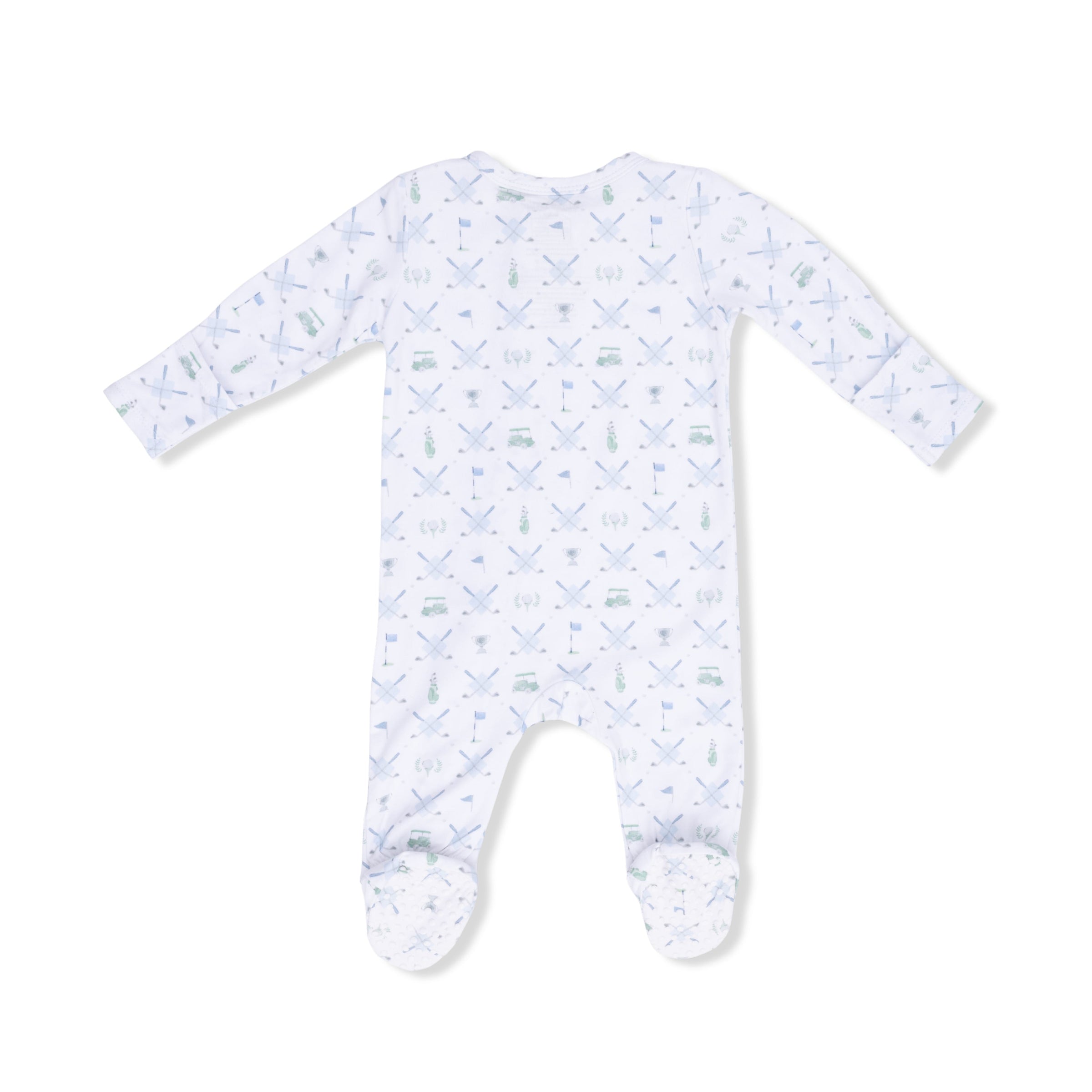 Angel Dear Golf Trellis Blue 2-Way Zipper Footie