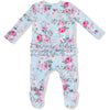 Angel Dear Charlotte Floral 2 Way Zipper Ruffle Back Footie