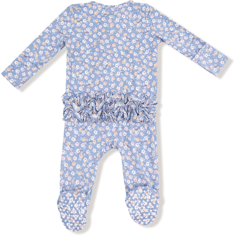 Angel Dear Country Calico 2 Way Zipper Ruffle Back Footie