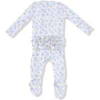 Angel Dear Romi Floral 2 Way Zipper Ruffle Back Footie