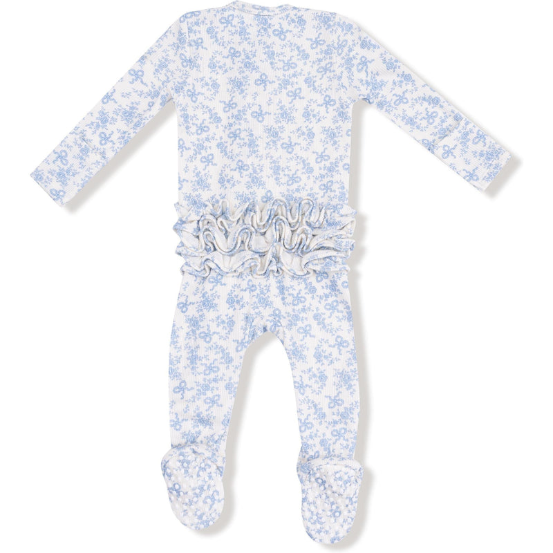 Angel Dear Romi Floral 2 Way Zipper Ruffle Back Footie