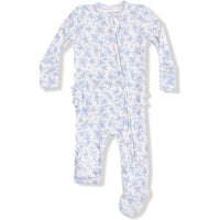 Angel Dear Romi Floral 2 Way Zipper Ruffle Back Footie