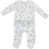 Angel Dear Sweet Rose Calico 2 Way Zipper Ruffle Back Footie