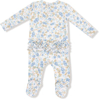 Angel Dear Sweet Rose Calico 2 Way Zipper Ruffle Back Footie