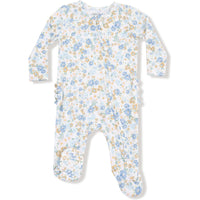 Angel Dear Sweet Rose Calico 2 Way Zipper Ruffle Back Footie