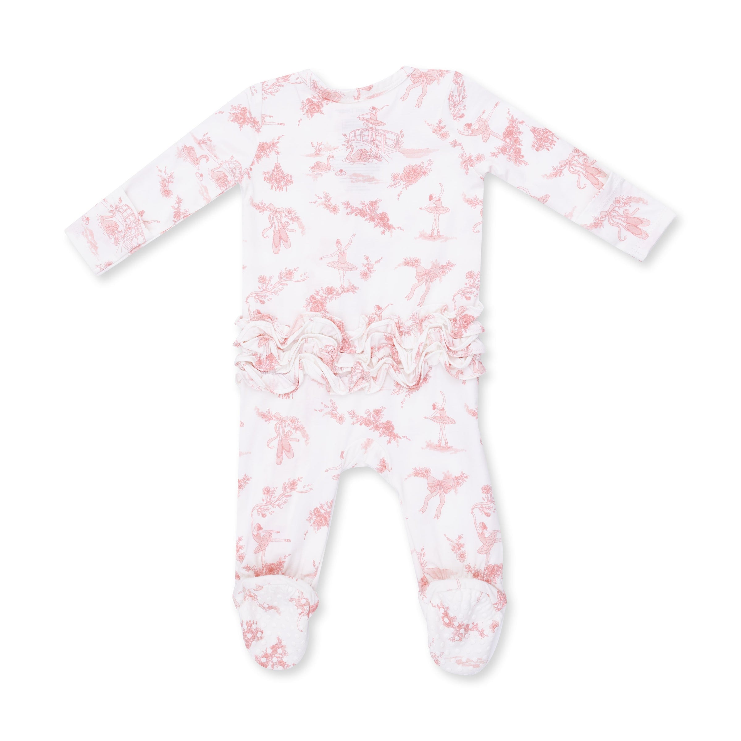 Angel Dear Ballet Toile 2 Way Ruffle Back Zipper Footie