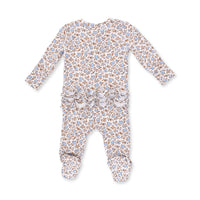 Angel Dear Hazel Floral 2 Way Ruffle Back Zipper Footie