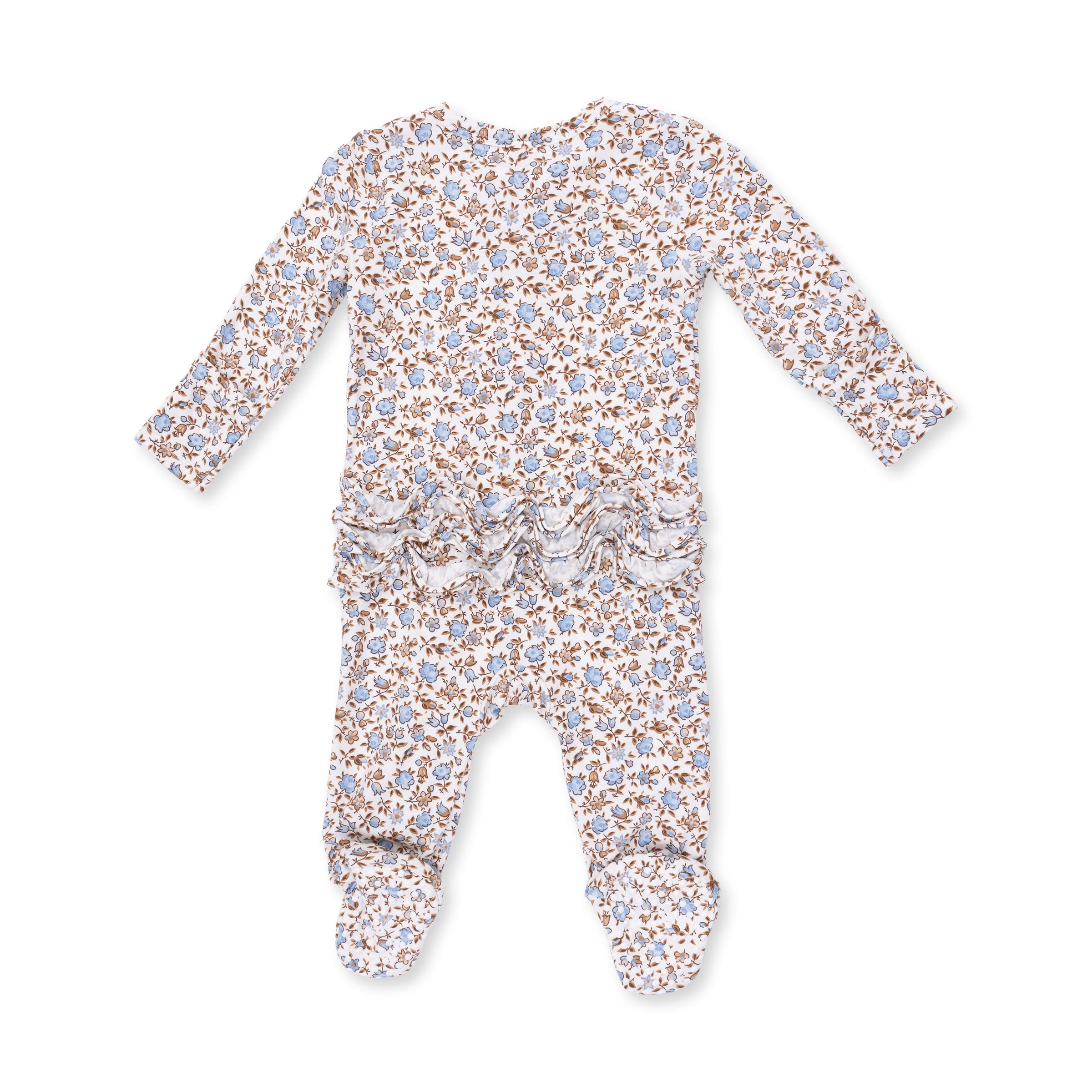 Angel Dear Hazel Floral 2 Way Ruffle Back Zipper Footie
