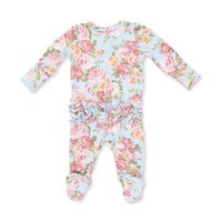 Angel Dear Angeline Floral 2 Way Ruffle Back Zipper Footie