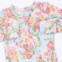 Angel Dear Angeline Floral 2 Way Ruffle Back Zipper Footie