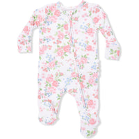 Angel Dear Cute Little Roses 2-Way Ruffle Back Zipper Footie