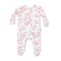 Angel Dear Cute Little Roses 2-Way Ruffle Back Zipper Footie