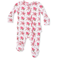 Angel Dear Elegant Roses 2-Way Ruffle Back Zipper Footie