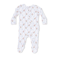 Angel Dear Heirloom Rose Stripe 2-Way Ruffle Back Zipper Footie