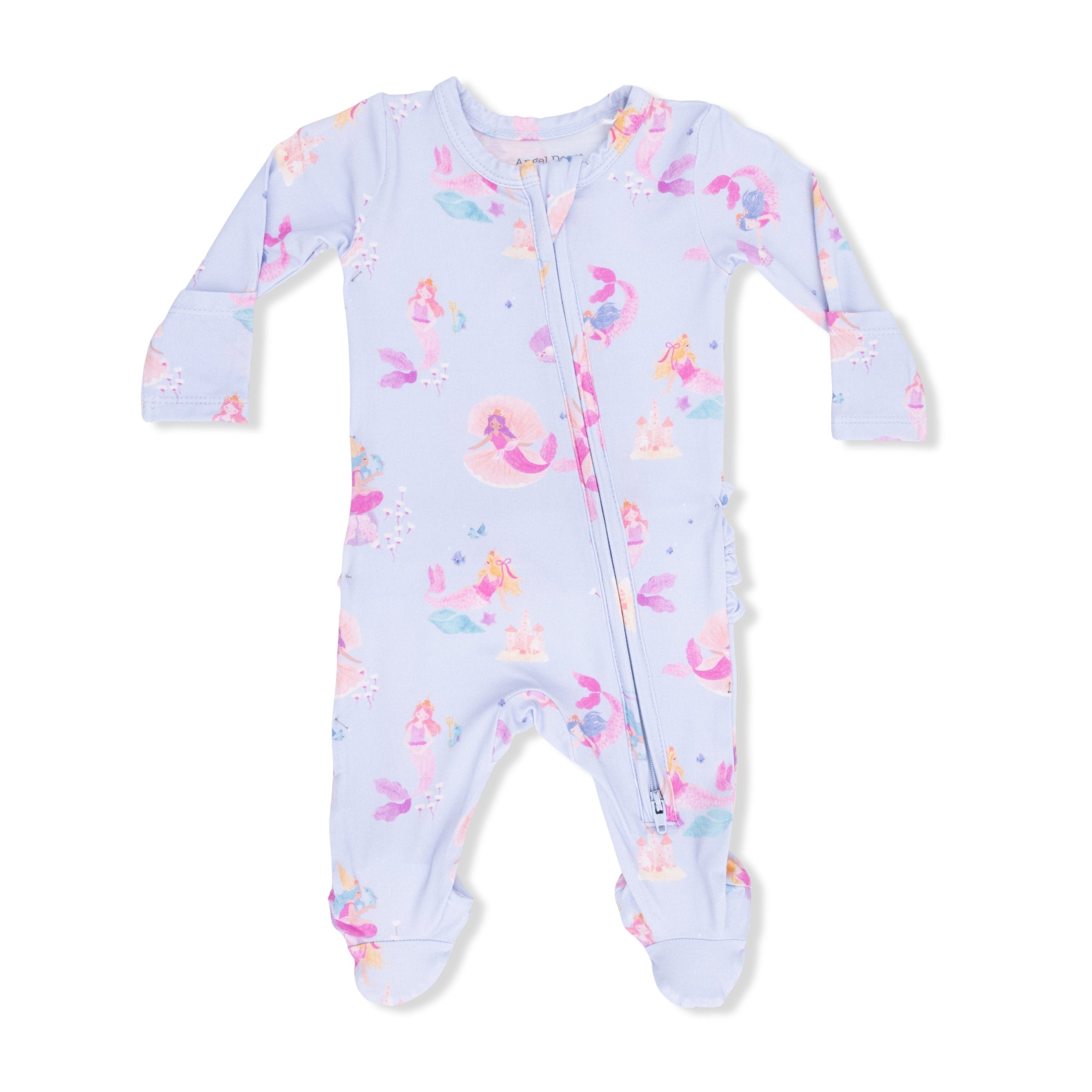 Angel Dear Mermaid Princesses 2-Way Ruffle Back Zipper Footie