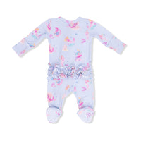 Angel Dear Mermaid Princesses 2-Way Ruffle Back Zipper Footie