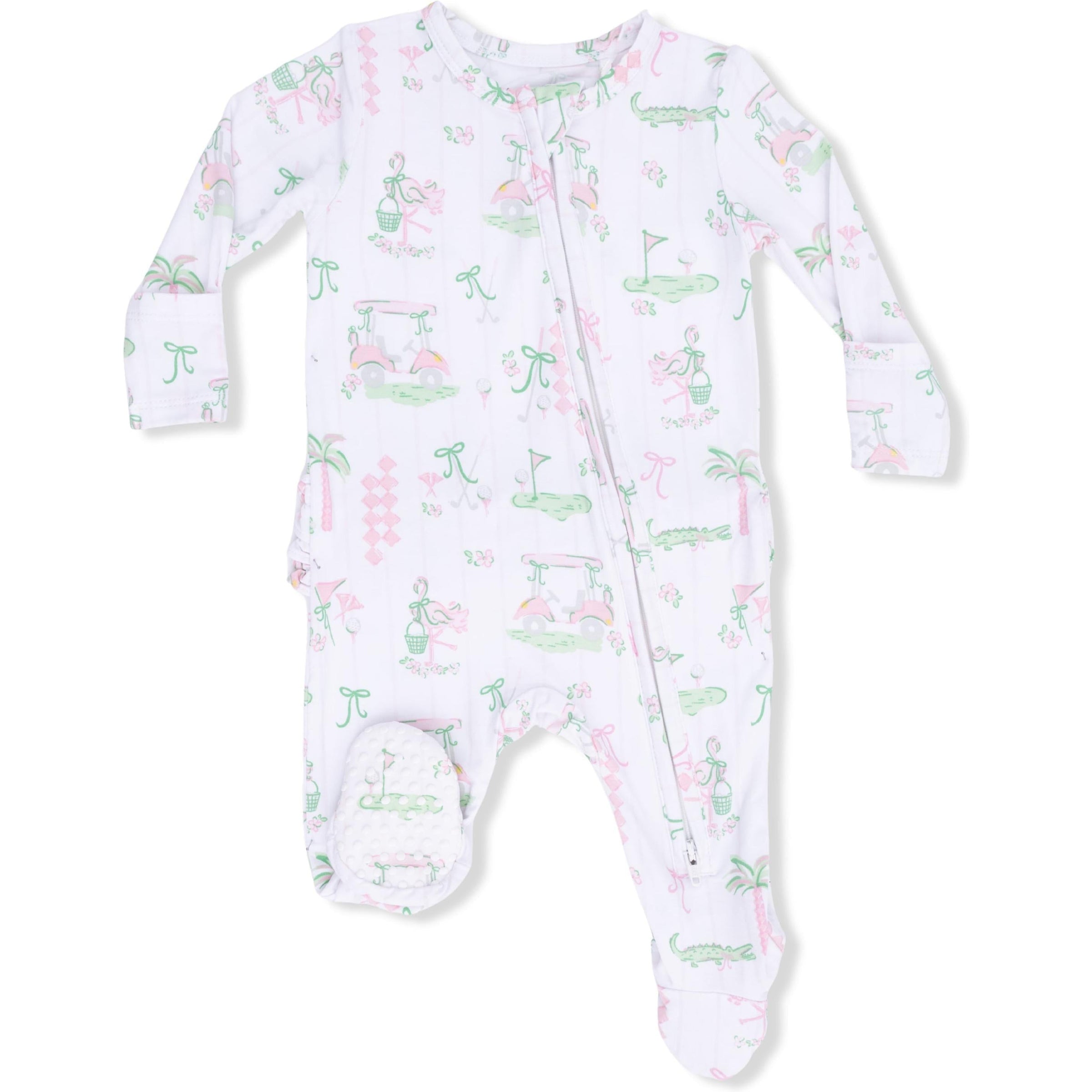 Angel Dear Pretty Golf 2-Way Ruffle Back Zipper Footie