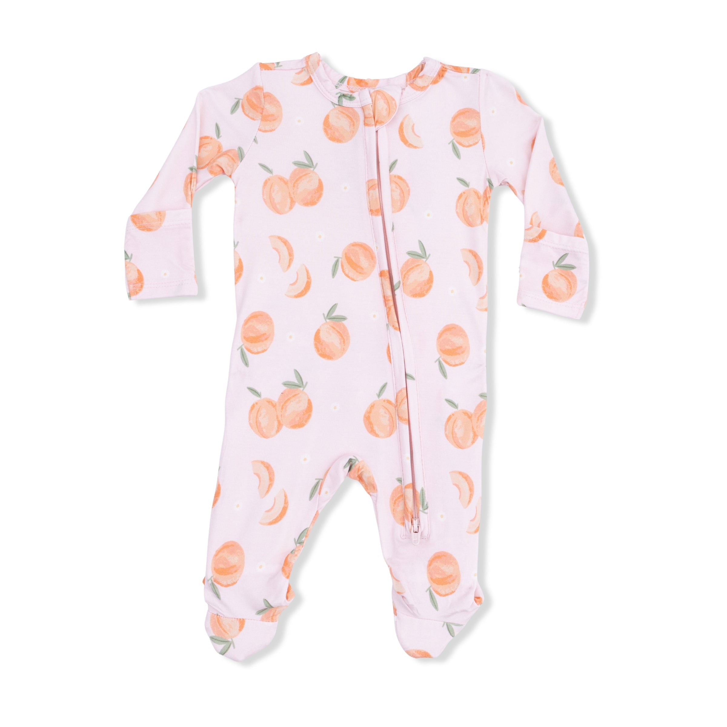 Angel Dear Sweet Peach 2-Way Ruffle Back Zipper Footie