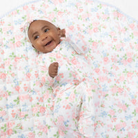 Angel Dear Cute Little Roses 2-Way Ruffle Back Zipper Footie