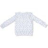 Angel Dear Romi Floral Ruffle Shoulder Rib Shirt and Waffle Flare Pant