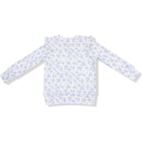 Angel Dear Romi Floral Ruffle Shoulder Rib Shirt and Waffle Flare Pant