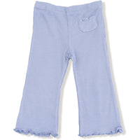 Angel Dear Romi Floral Ruffle Shoulder Rib Shirt and Waffle Flare Pant