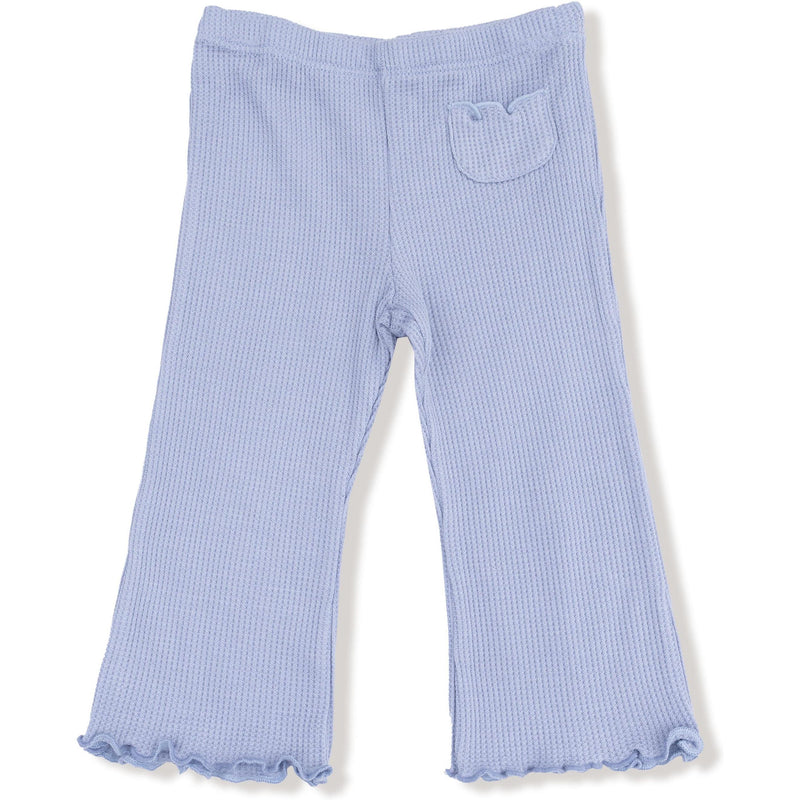 Angel Dear Romi Floral Ruffle Shoulder Rib Shirt and Waffle Flare Pant