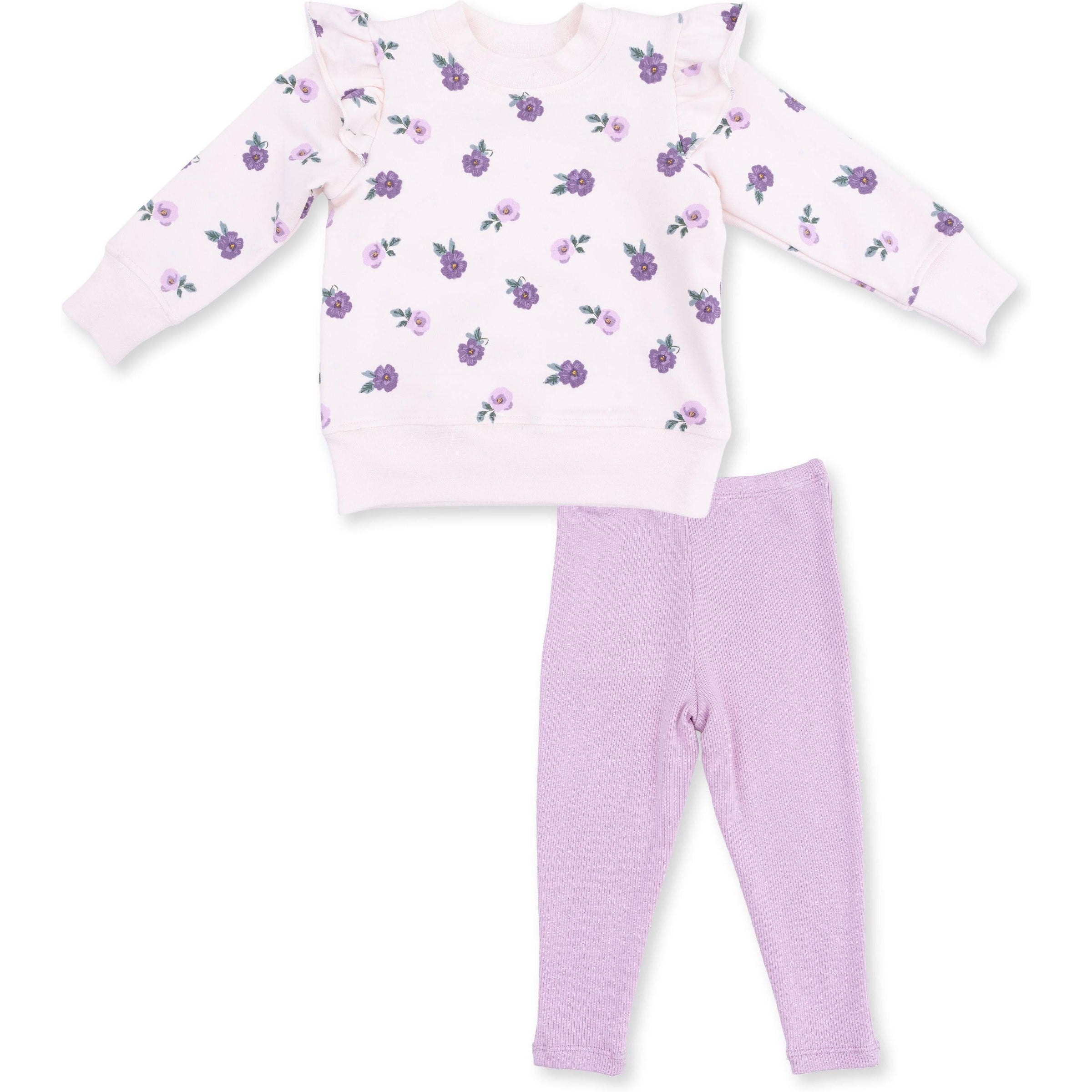 Angel Dear Violetta Floral Ruffle Sweatshirt & Legging