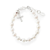 Cherished Moments - Girls Silver Baby Cross Bracelet Baptism & Communion Gift
