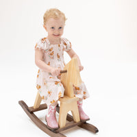 Angel Dear Pink Ponies Smocked Twirly Dress