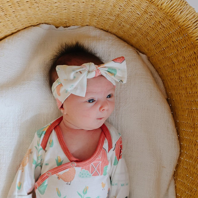 Copper Pearl Knit Headband Bow | Farmstead