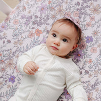 Copper Pearl Premium Knit Fitted Crib Sheet | Flora