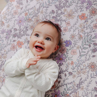 Copper Pearl Premium Knit Fitted Crib Sheet | Flora