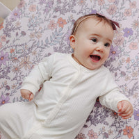 Copper Pearl Premium Knit Fitted Crib Sheet | Flora