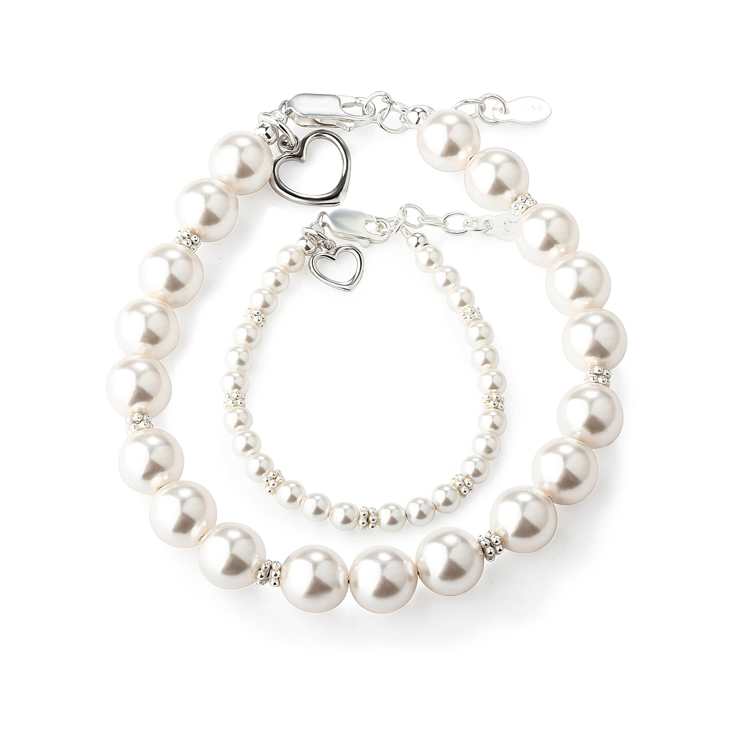 Cherished Moments - Mom And Me 2-Piece Bracelet Set-Hearts Entwined Baby Gift