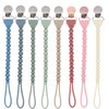 Itzy Ritzy Sweetie Strap Silicone One-Piece Pacifier Clips Storm Gray Beaded