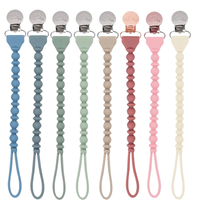 Itzy Ritzy Sweetie Strap Silicone One-Piece Pacifier Clips Storm Gray Beaded