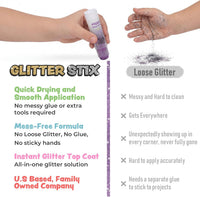 The Pencil Grip Glitter Stix, Mess Free Glitter, Red, Gold, Silver & Blue, Set of 4