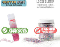 The Pencil Grip Glitter Stix, Mess Free Glitter, Red, Gold, Silver & Blue, Set of 4