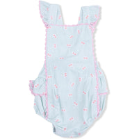 Angel Dear Tiny Cherry Stripe Ric Rac Ruffle Sunsuit
