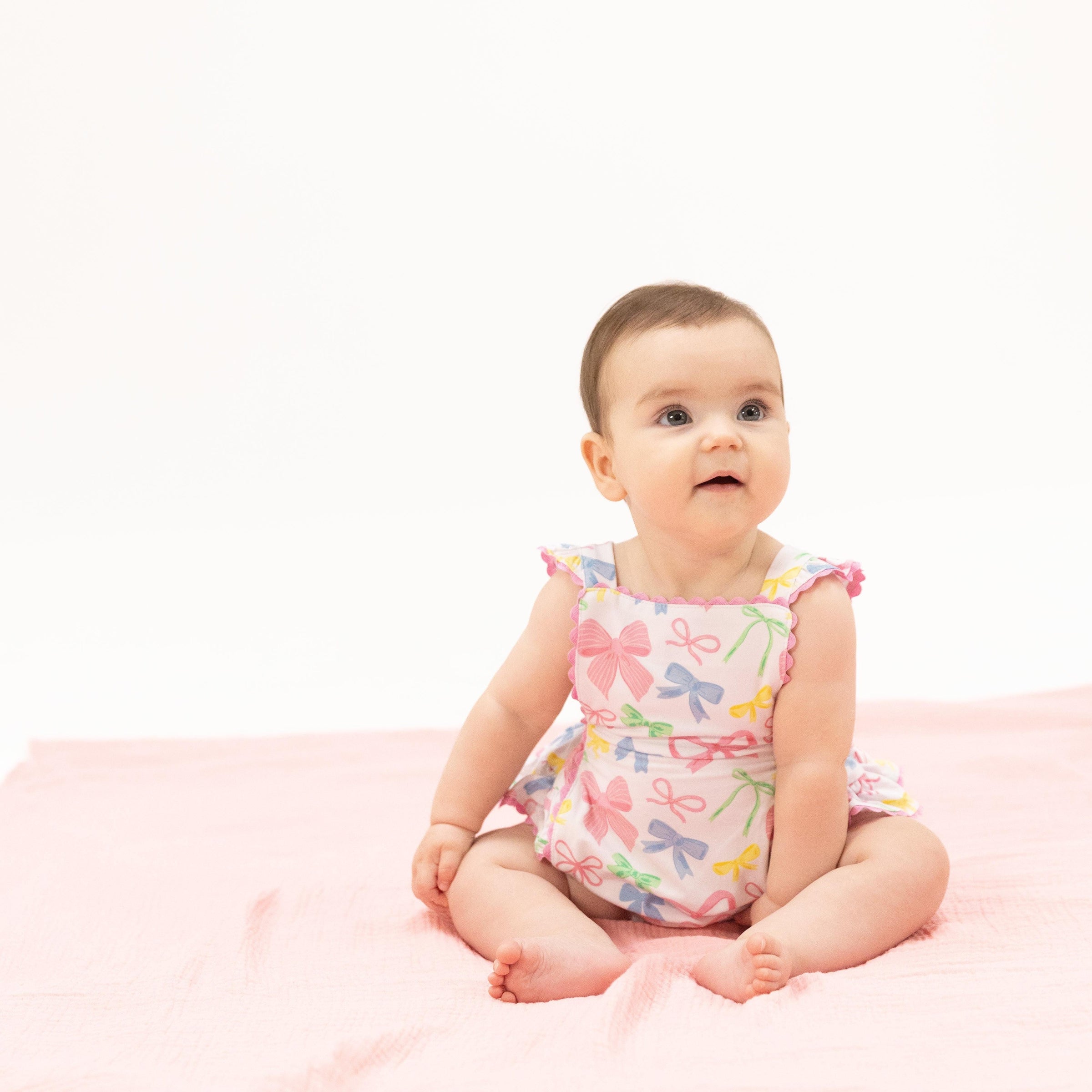 Angel Dear Sweet Bows Ric Rac Ruffle Sunsuit