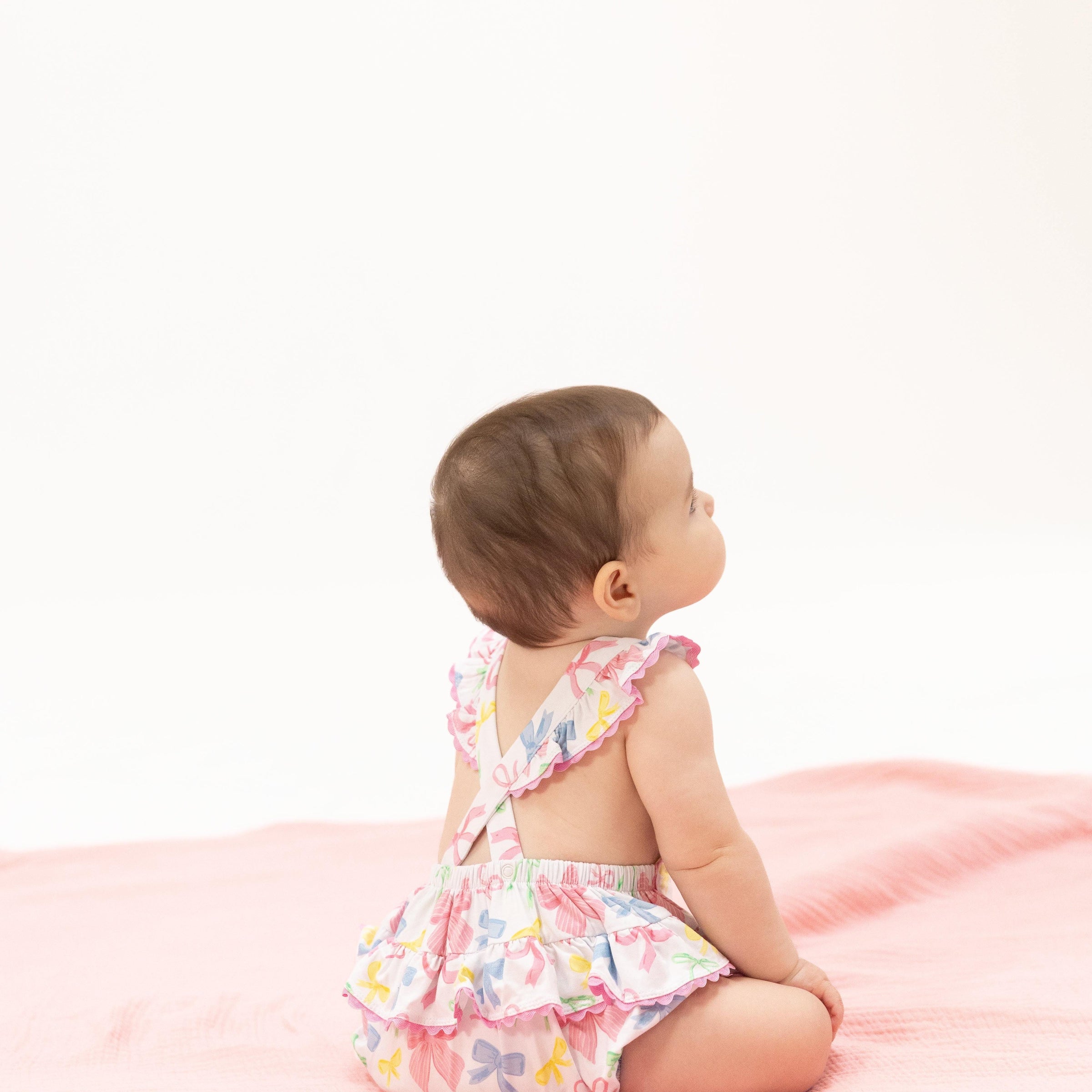 Angel Dear Sweet Bows Ric Rac Ruffle Sunsuit