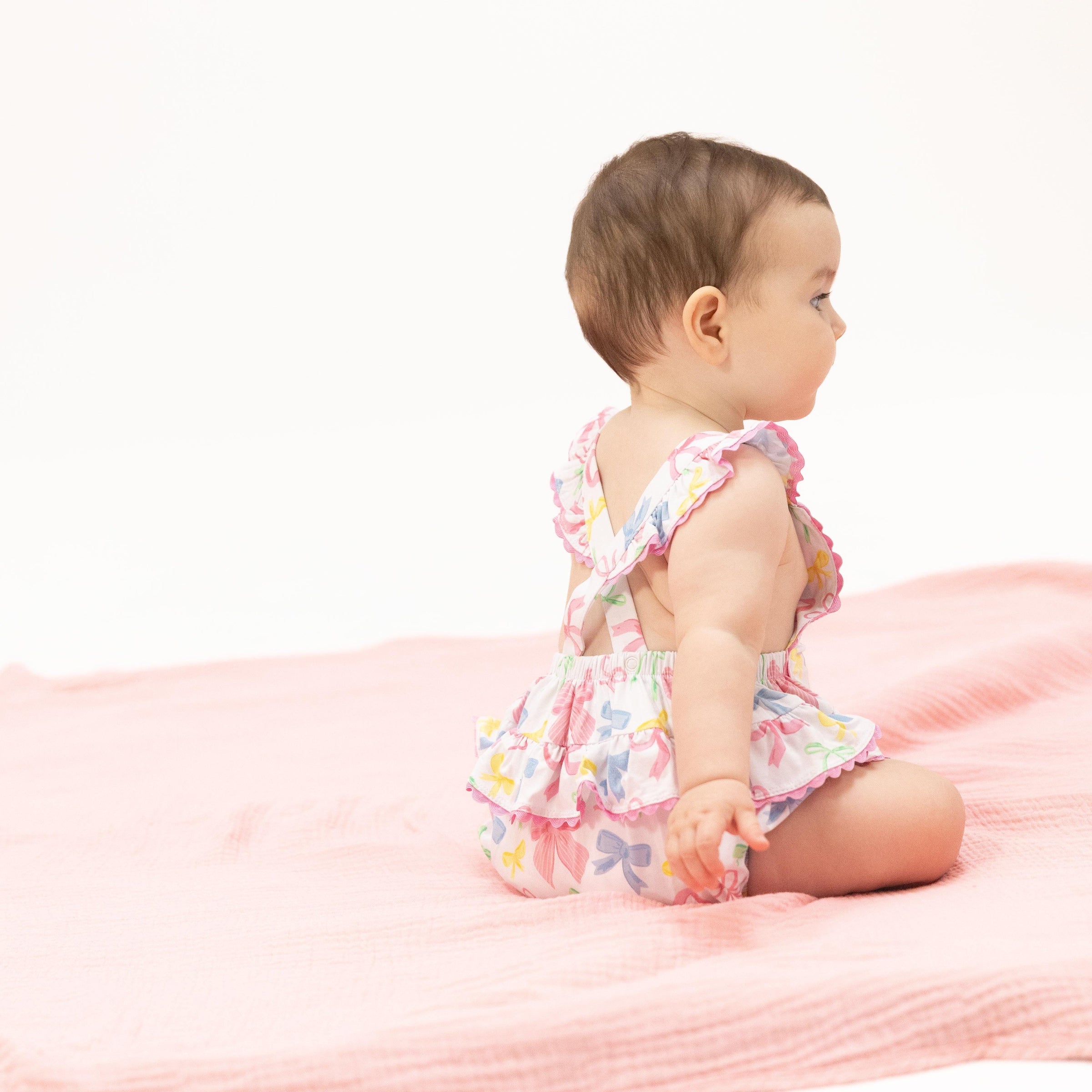 Angel Dear Sweet Bows Ric Rac Ruffle Sunsuit