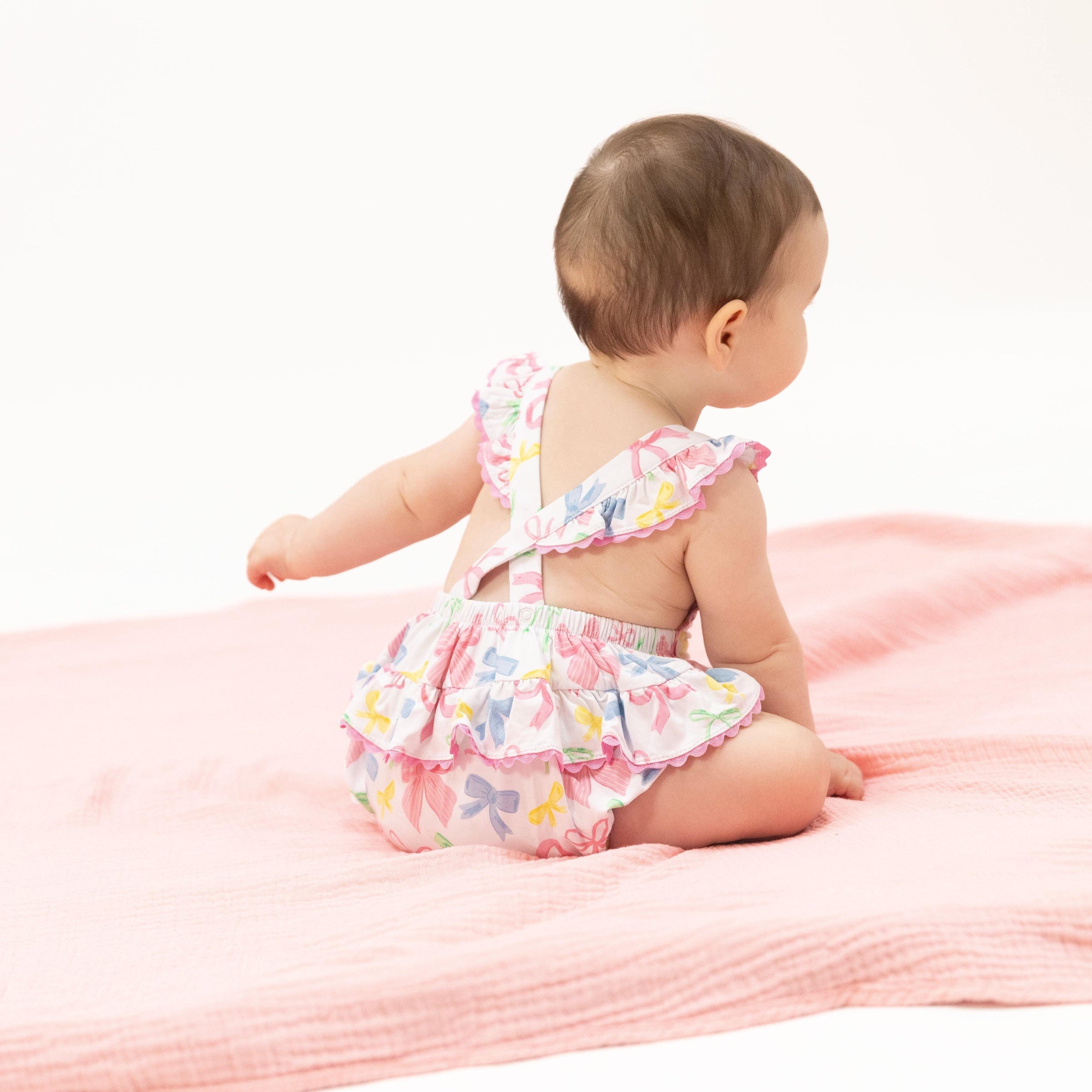 Angel Dear Sweet Bows Ric Rac Ruffle Sunsuit
