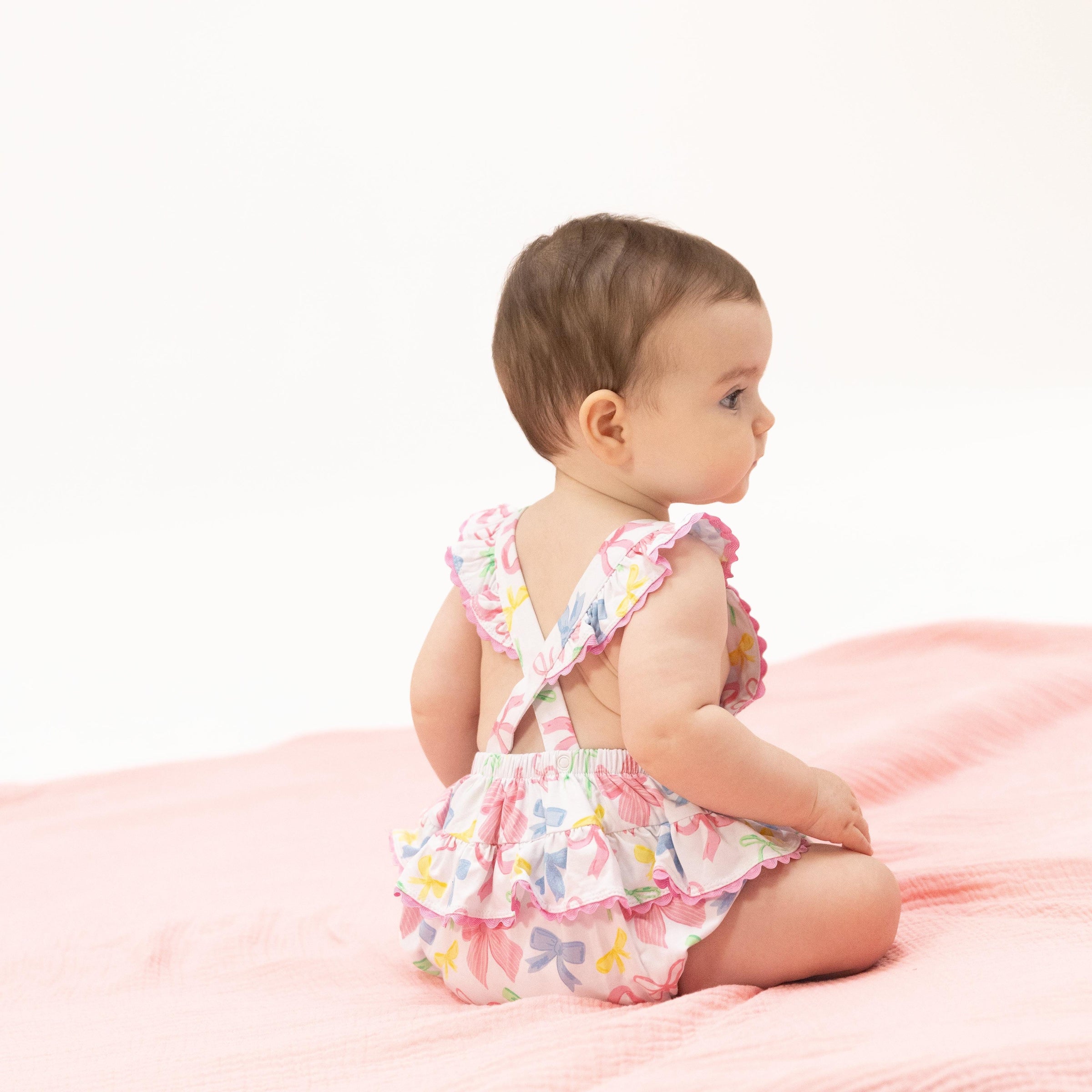 Angel Dear Sweet Bows Ric Rac Ruffle Sunsuit