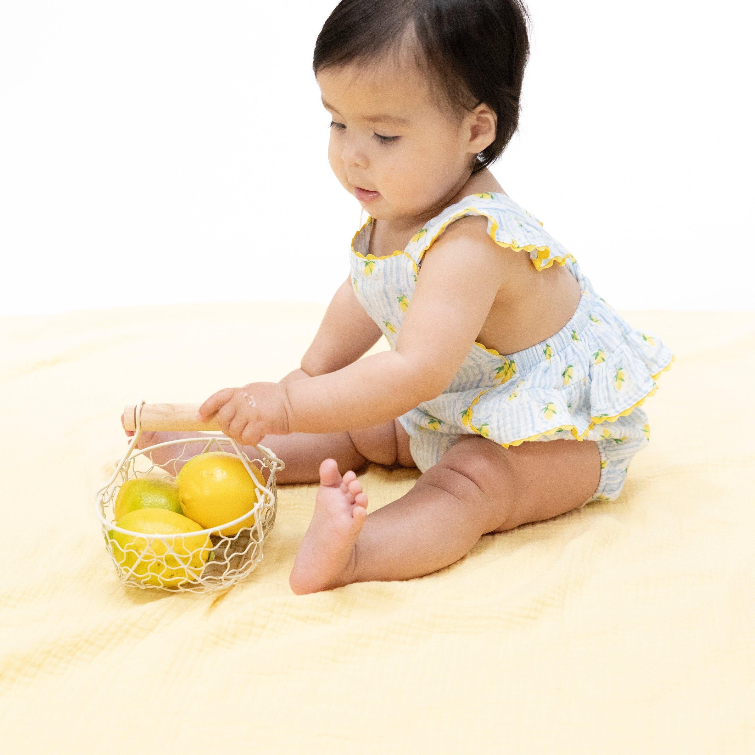 Angel Dear Lovely Lemons Ric Rac Ruffle Sunsuit
