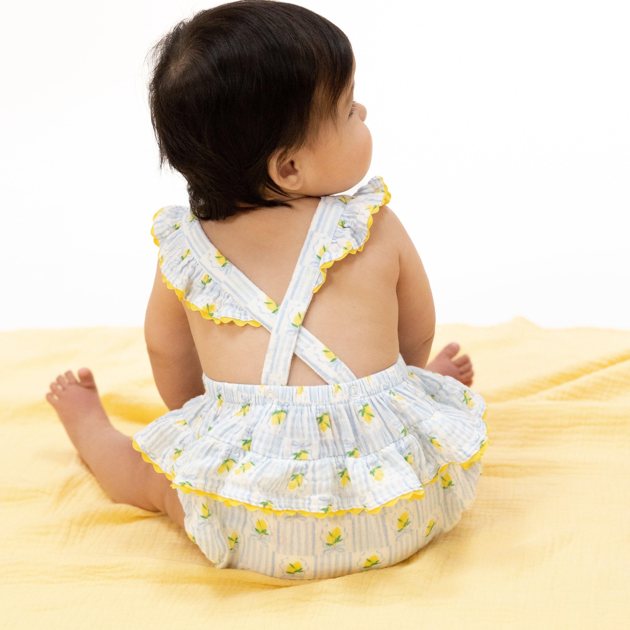 Angel Dear Lovely Lemons Ric Rac Ruffle Sunsuit