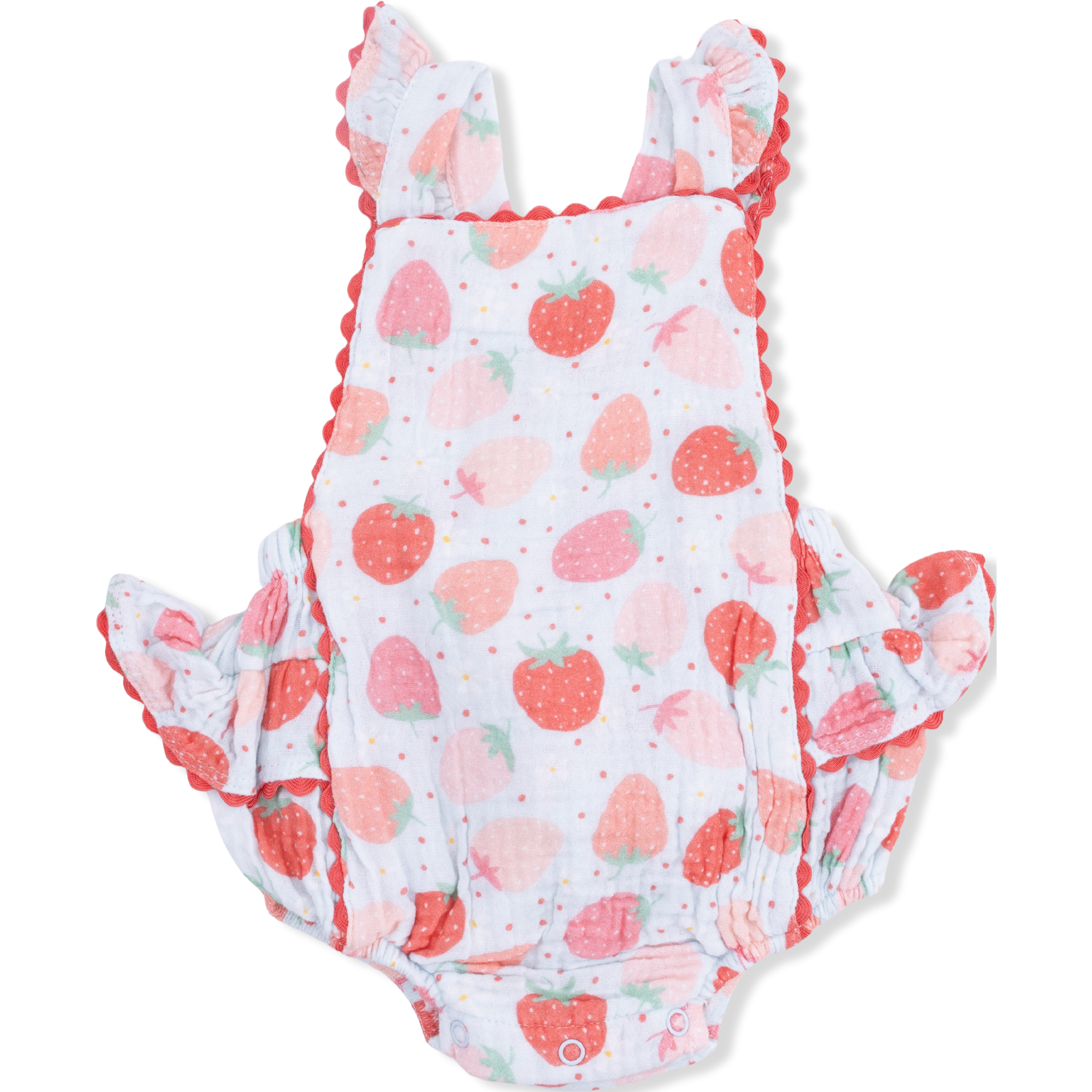 Angel Dear Strawberry Bliss Ric Rac Ruffle Sunsuit